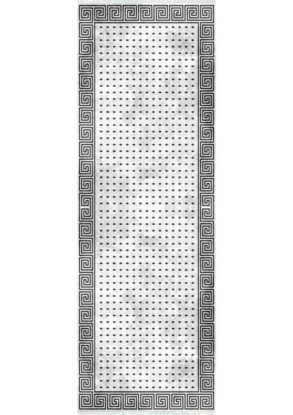 Dijital Baskılı Kaymaz Taban Yıkanabilir Modern Çerçeveli Halısı Yolluk NHU-HT-161