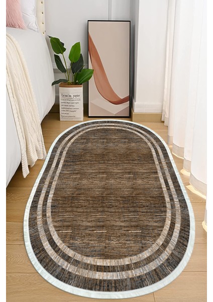 Dijital Baskılı Kaymaz Taban Yıkanabilir Oval Salon Halısı Mutfak Halısı ve Yolluk NHO-HY-1308