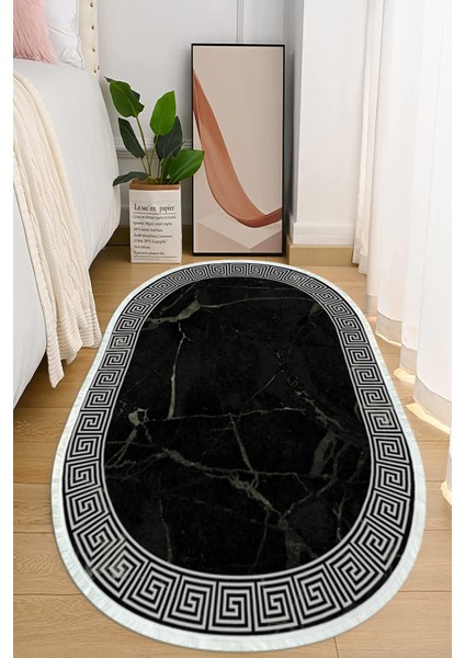 Dijital Baskılı Kaymaz Taban Yıkanabilir Oval Salon Halısı Mutfak Halısı ve Yolluk NHO-HT-162