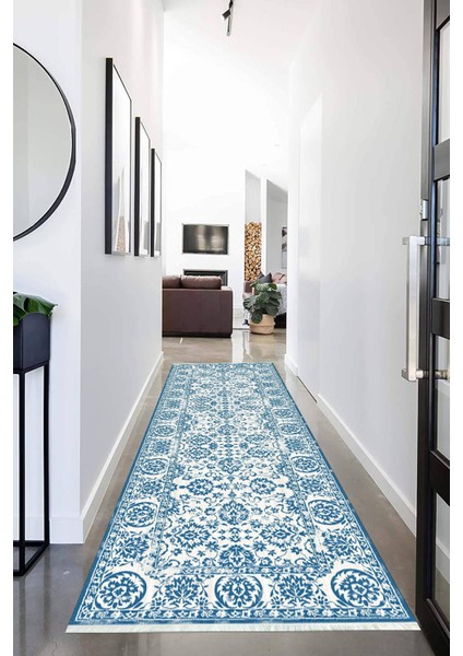 Dijital Baskılı Kaymaz Taban Yıkanabilir Modern Desenli Koridor Halısı Yolluk NHU-HK-157