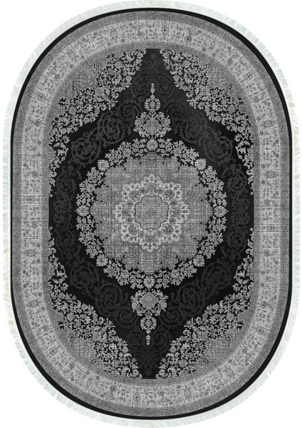 Dijital Baskılı Kaymaz Taban Yıkanabilir Oval Salon Halısı Mutfak Halısı ve Yolluk NHO-HT-998
