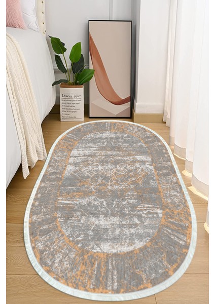 Dijital Baskılı Kaymaz Taban Yıkanabilir Oval Salon Halısı Mutfak Halısı ve Yolluk NHO-HT-444
