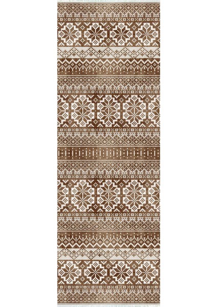 Dijital Baskılı Kaymaz Taban Yıkanabilir Modern Desenli Koridor Halısı Yolluk NHU-HT-990