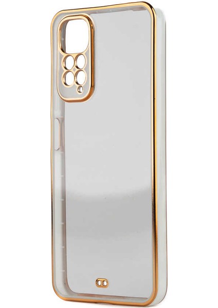Xiaomi Redmi Note 11 Global Kılıf Köşeli Gold Şeffaf Kapak