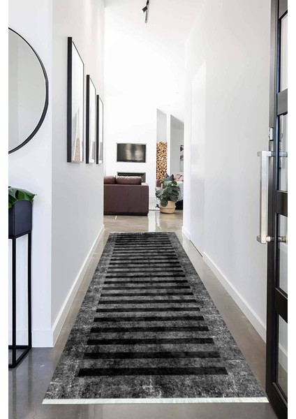 Dijital Baskılı Kaymaz Taban Yıkanabilir Modern Desenli Koridor Halısı Yolluk NHU-SD-247