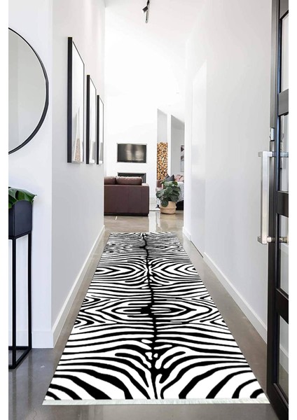 Dijital Baskılı Kaymaz Taban Yıkanabilir Modern Desenli Koridor Halısı Yolluk NHU-HS-510