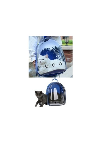 Astronot Kedi Köpek Taşıma Çantası Mavi