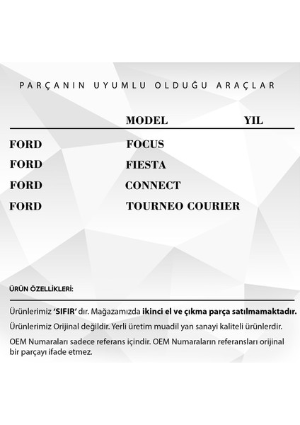 Ford Focus, Fiesta, Connect Için Tavan Anten Çubuğu Komple