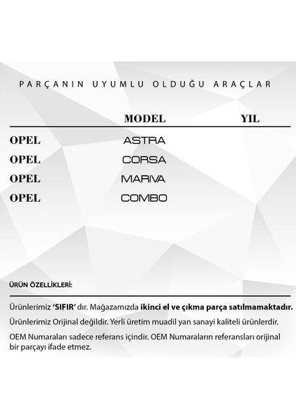 Opel Astra, Corsa, Mariva, Için Tavan Anten Çubuğu - 27 cm M5 -