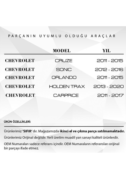 Chevrolet Cruze, Opel Astra J, Mokka Için Tavan Anten Çubuğu