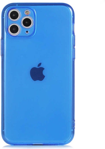 Apple iPhone 11 Pro Kapak Kamera Korumalı Neon Renkli Silikon Kılıf - Neon Mavi