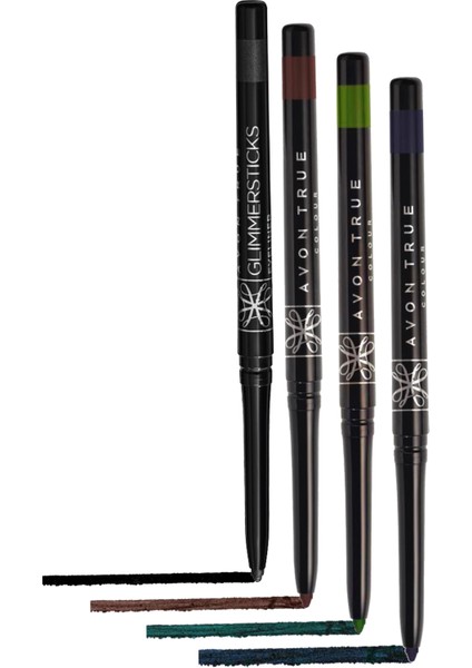 Glimmersticks Blackest Black, Cosmic Brown, Emerald ve Starry Night Blue Göz Kalemi Paketi