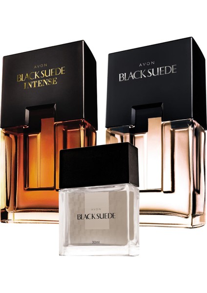 Black Suede 75 Ml. Black Suede Intense 75 Ml. ve Black Suede 30 Ml. Erkek Edt Parfüm Paketi