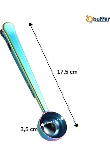 Mandallı Kahve Ölçü Kaşığı Renkli Çok Fonksiyonlu Paslanmaz Çelik Kaşık
