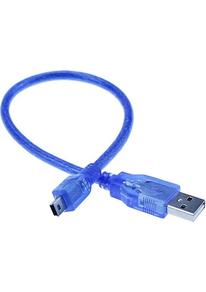 Mini USB Mp3 Mp4 Şarj ve Data Kablosu 30 cm Harici HDD Kablosu