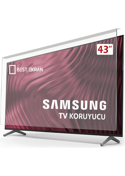 Samsung HG43EF690DB Tv Ekran Koruyucu - Samsung 43" Inç Tv Ekran Koruyucu Şeffaf Paneli
