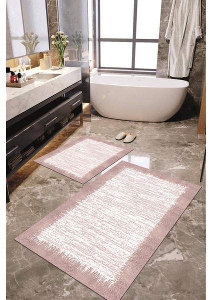 Dijital Baskılı Kaymaz Taban Yıkanabilir 2'li Banyo Paspası Halı Takımı NH-KLZT-HT-509