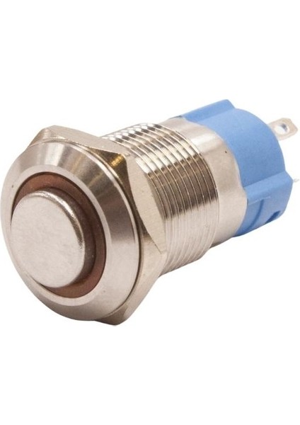 12A-G1Z-E 12MM Çıkık Anahtarlı Işıklı Metal Buton - Sarı