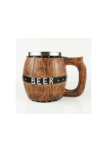 Reçine Kalıp Meşe Ahşap Bira Kupası 600 ml. (Yurt Dışından)