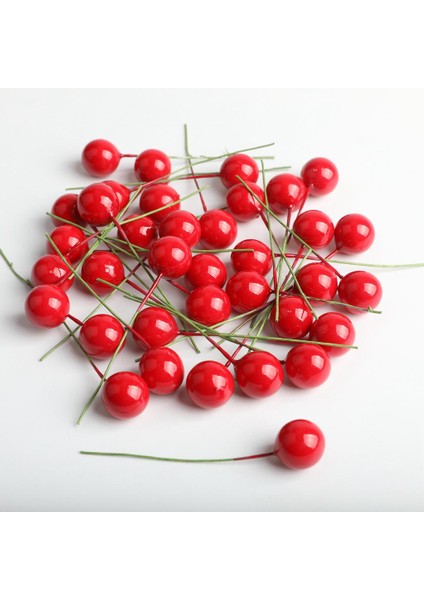 100 Parça Mini Çilek Yapay Köpük Çiçek Meyve Stamens Dekor Kırmızı (Yurt Dışından)