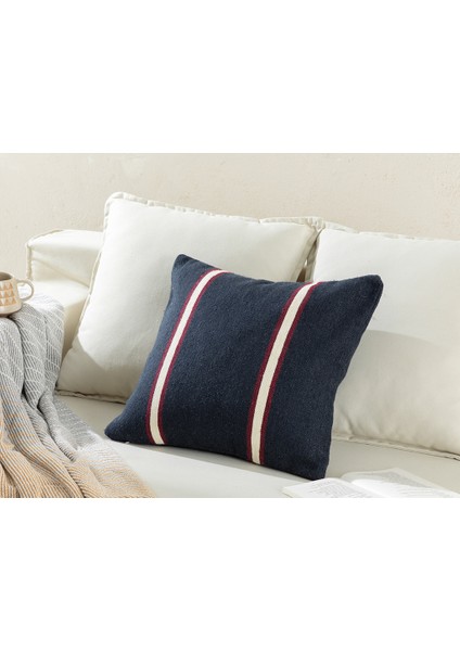 Adelia Dokuma Kırlent Kılıfı 45 x 45 cm Lacivert