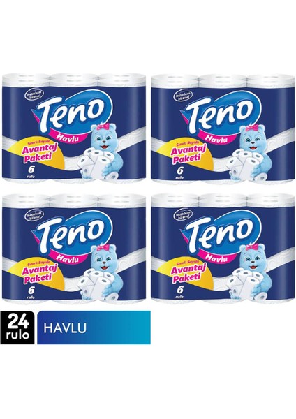 6 Lı Kağıt Havlu Towel 4'lü Paket