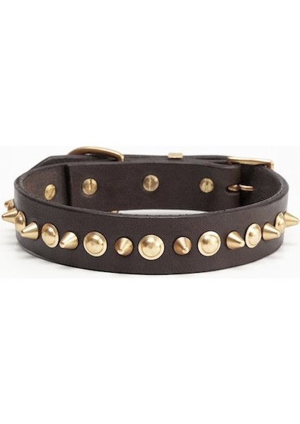 CecePet Ares Handmade Deri Köpek Tasması Kahverengi L (46-55 Cm) Cl-Ar-Br-L