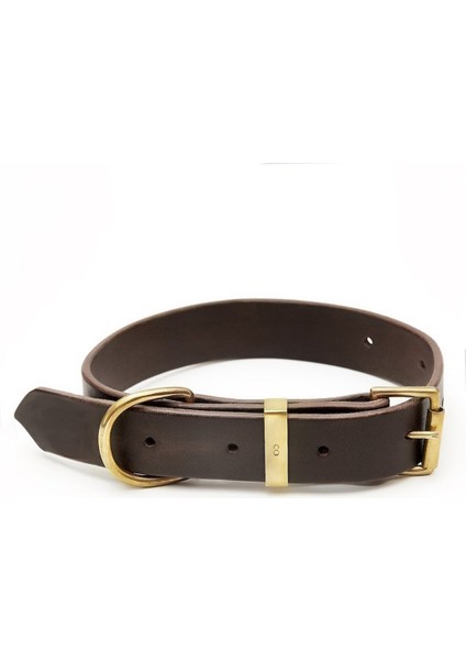 CecePet Mihos Handmade Deri Köpek Tasması Kahverengi M (36-45CM) Cl-Mı-Br-M