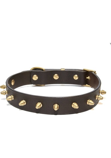 CecePet Thor Handmade Deri Köpek Tasması Kahverengi M (36-45CM) Cl-Th-Br-M