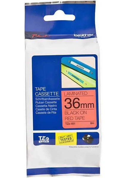 12TZ431 Etiket Makinesi Şeridi 12 mm Kırmızı-Siyah