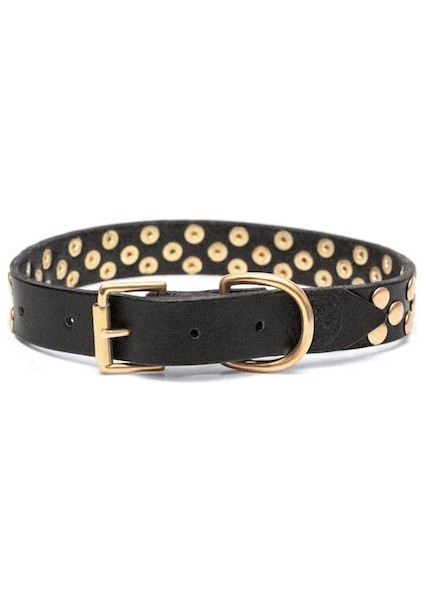 Aten Handmade Deri Köpek Tasması Siyah M (36-45CM) Cl-At-Bl-M
