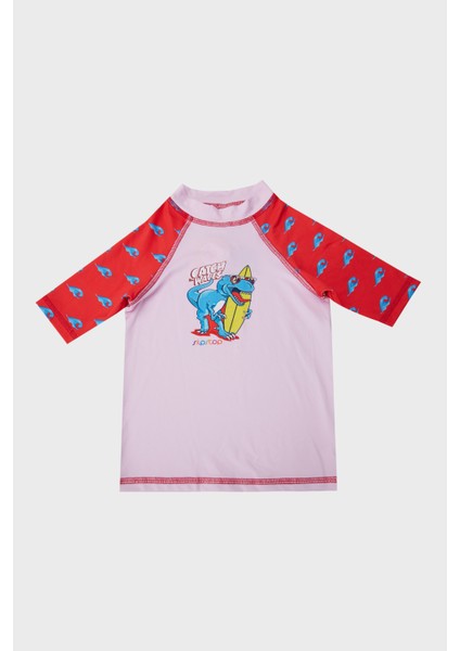 Beach Boys Desenli Uv Korumalı Sıfır Yaka Mayo T Shirt Erkek Çocuk T Shirt ST22120046