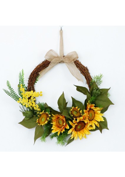 15 '' Yapay Ayçiçeği Çelenkleri Sarı Ayçiçeği ve Yeşil ile Çiçek Çelenk (Yurt Dışından) indirimleri