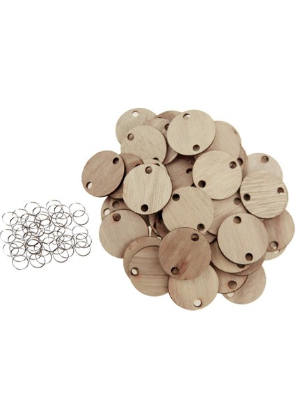 50PCS Kalp / Yuvarlak Ahşap Diskler Seti - 2. Tur, Tarif Edildiği Gibi (Yurt Dışından) modelleri