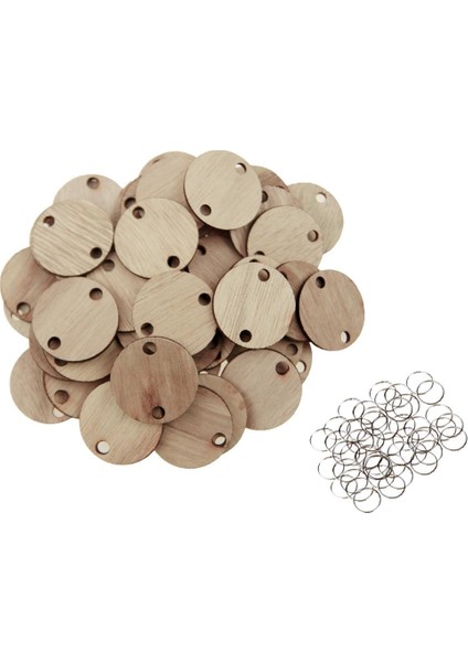 50PCS Kalp / Yuvarlak Ahşap Diskler Seti - 2. Tur, Tarif Edildiği Gibi (Yurt Dışından) fırsatları