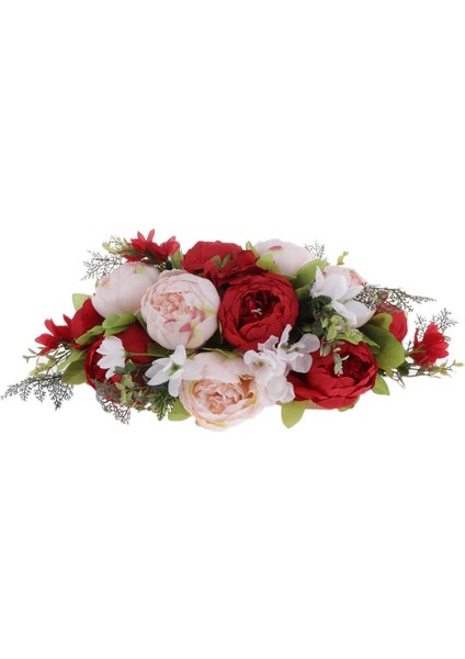 Hayat Benzeri Simülasyon Çiçek Yaprağı Gelin Ev Bahçe Centerpieces Süsleri Kırmızı (Yurt Dışından)