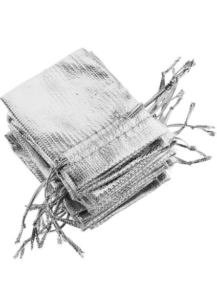 50X Organza Düğün Şeker Çantaları Gümüş Gümüş (Yurt Dışından)