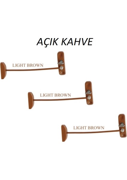 Çelik Halatlı Pvc-Pencere Çocuk Emniyet Kilidi Açık Kahve Kahve (5 Ad.)