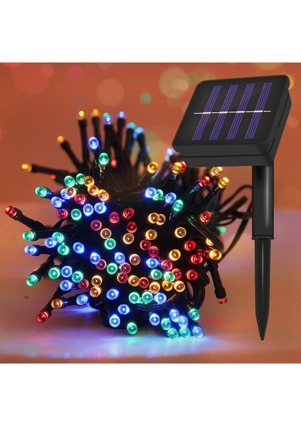 Solar 100 Ledli 12 Metre Bahçe Aydınlatma Dekorasyon Güneş Enerjili LED Rgb Işık indirimleri