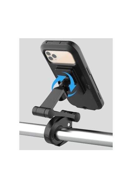 Bisiklet Telefonu Tutucu 6.7 Inç Su Geçirmez Motosiklet Cep Telefonu Gps Tutucu Dağı 360 ° Dönebilen Anti Süper Kararlı Telefon Tutucu (Yurt Dışından)