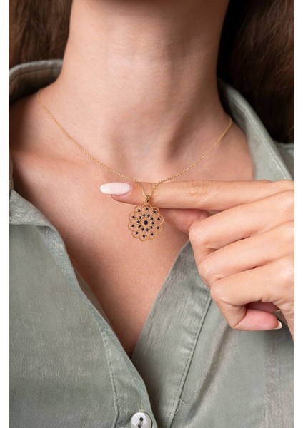 Yaşam Çiçeği Parlement Taşlı 14 K Gold Kaplama Kadın Kolye fiyatları