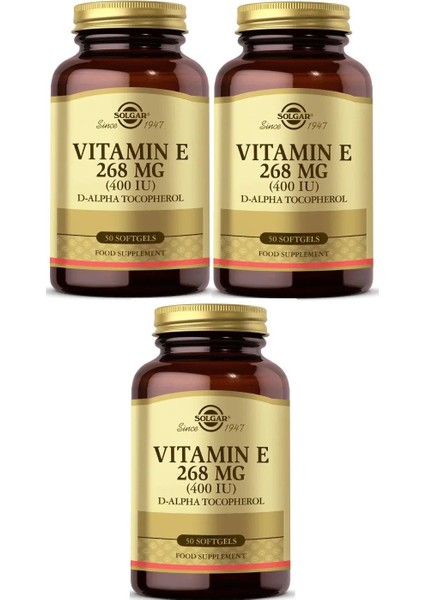 Vitamin E 400 Iu 50 Kapsül 3 Adet