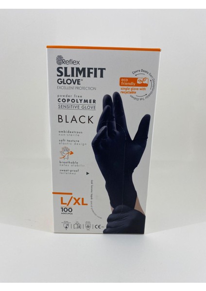 Flex Slımfıt Glova Black 100 Lü