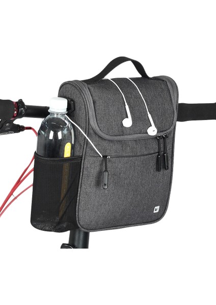 Rhinowalk Bisiklet Ön Çantası Büyük Kapasiteli Çok Fonksiyonlu Saplı Çanta Katlanır Bisiklet Elektrikli Bisiklet Torbası Koyu Gri (Yurt Dışından)