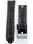 Bizon Deri Saat Kordonu 24MM Siyah Kayişi Kırmızı Dikişli Krokodi 4