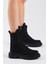 Kadın Siyah Süet Rahat Kalıp Bağcıklı Uzun Bot 2