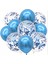 Metalik Mavi ve Mavi Konfetili Şeffaf Balon Seti 1
