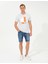 Erkek Gri Melanj Slim Fit Baskılı Bisiklet Yaka Tişört 50254025-VR091 4