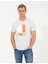 Erkek Gri Melanj Slim Fit Baskılı Bisiklet Yaka Tişört 50254025-VR091 1