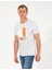 Erkek Gri Melanj Slim Fit Baskılı Bisiklet Yaka Tişört 50254025-VR091 3